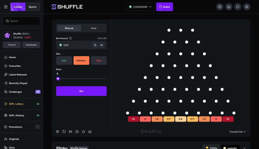 Plinko original game open in the browser